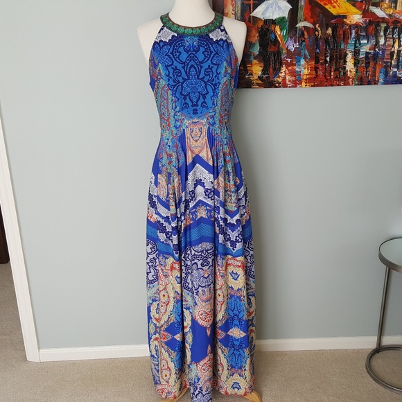 Anthropologie Dresses & Skirts - Ranna Gill Anthropologie Blue Print Maxi Dress 6